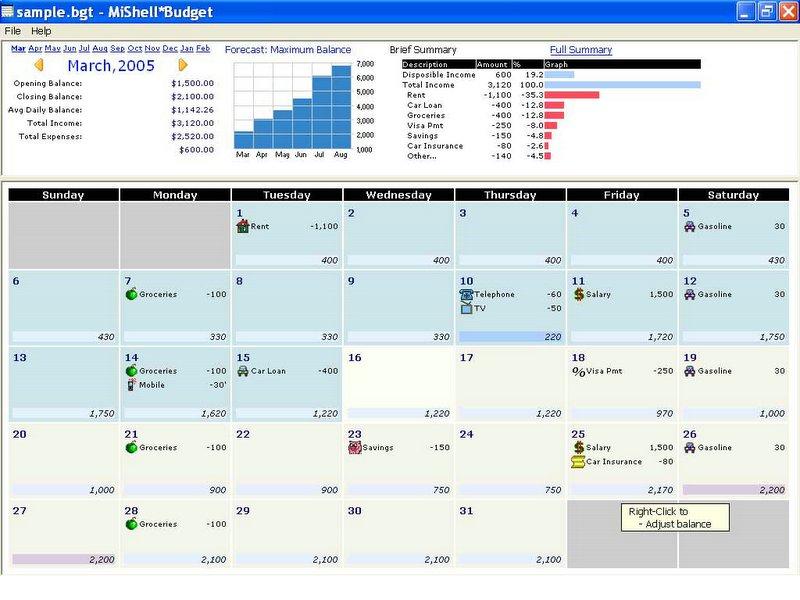 Windows 7 Budget Calendar 1.10.2042 full